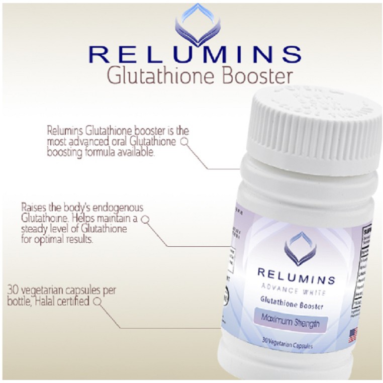 relumins glutathione booster Advanced White - Max Strength 30 Vegetarian Capsules relumins glutathione tablets Relumins Advance