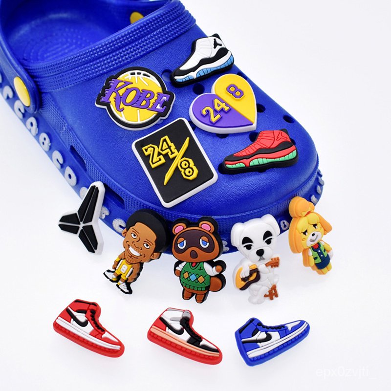 Cartoon NBA Kobe PVC soft rubber shoes Charms for Crocs Shopee