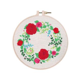 DIY Embroidery Flower Handwork Needlework for Beginner Cross Stitch Kit  Ribbon Painting Embroidery Hoop Home Decoration
