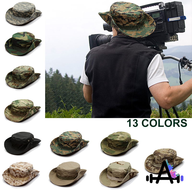 Camouflage Tactical Cap Military Boonie Hat US Army Caps Camo Men Outdoor  Sports Sun Bucket Cap Fishing Hiking Hunting Hats