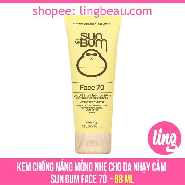 Hsd 08 / 2024 Sun Bum Face Sensitive Skin Sunscreen 70 (88ml