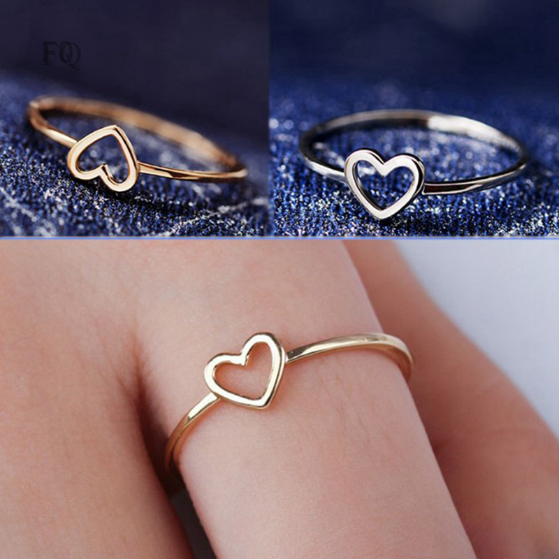 FQ 14k Gold Ring Good Friends Heart Ring Heart Shape Promise Band Love ...