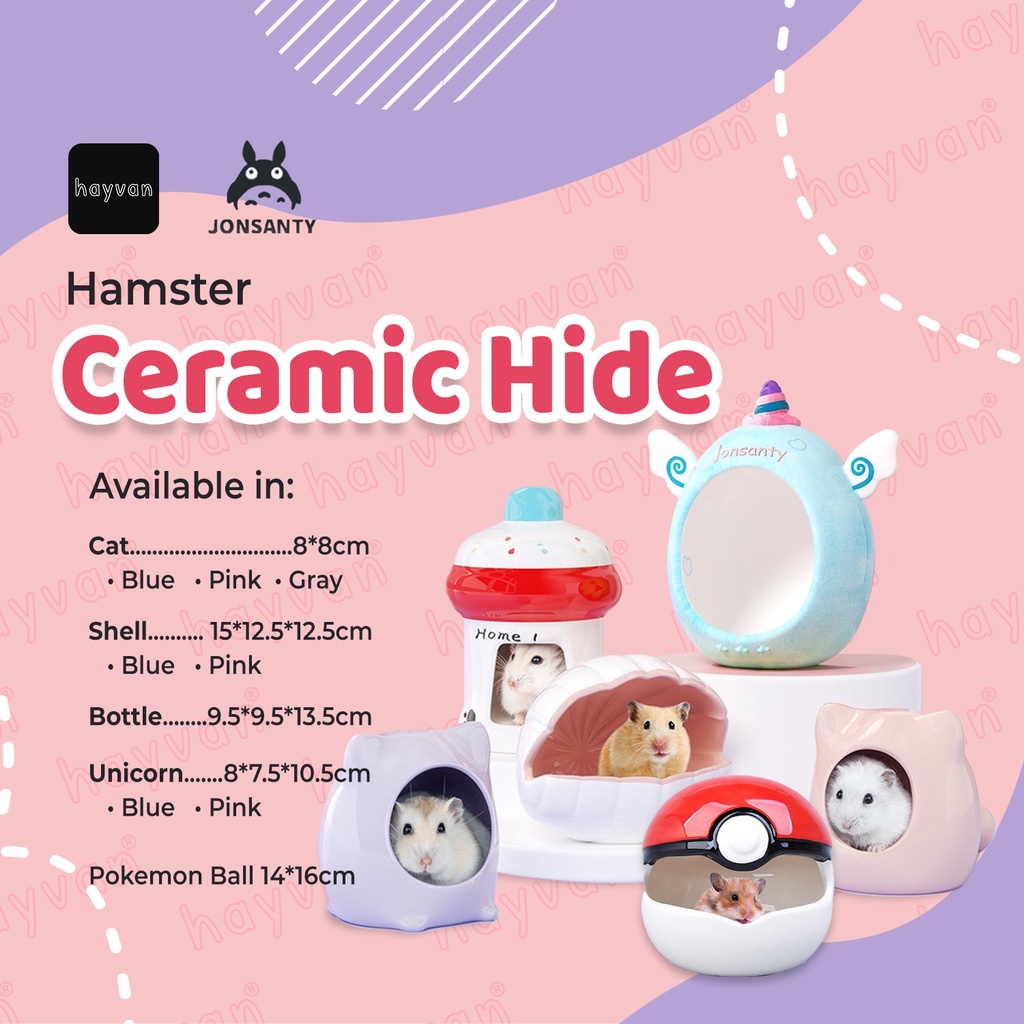 JONSANTY Hamster Ceramic Hide Small Animal Pet House Hideout Critter