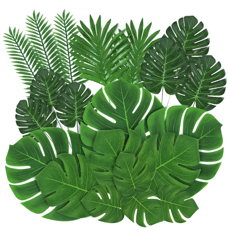 Various Styles Artificial Plants Tropical Monstera Palm Leaves