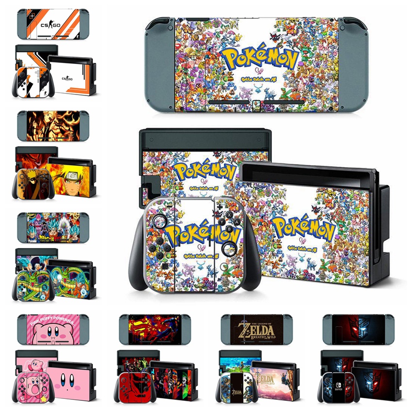 Skin Sticker Compatible with Nintendo Switch Vinyl Decal Full Set Wrap ...