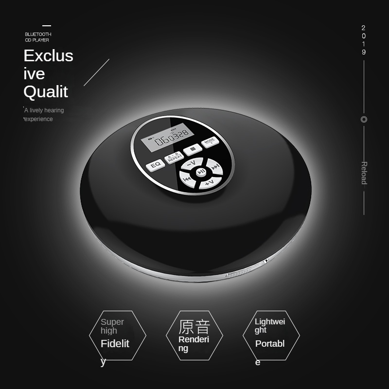 Round Style Portable CD Player Headphone HiFi Music Player Walkman ...