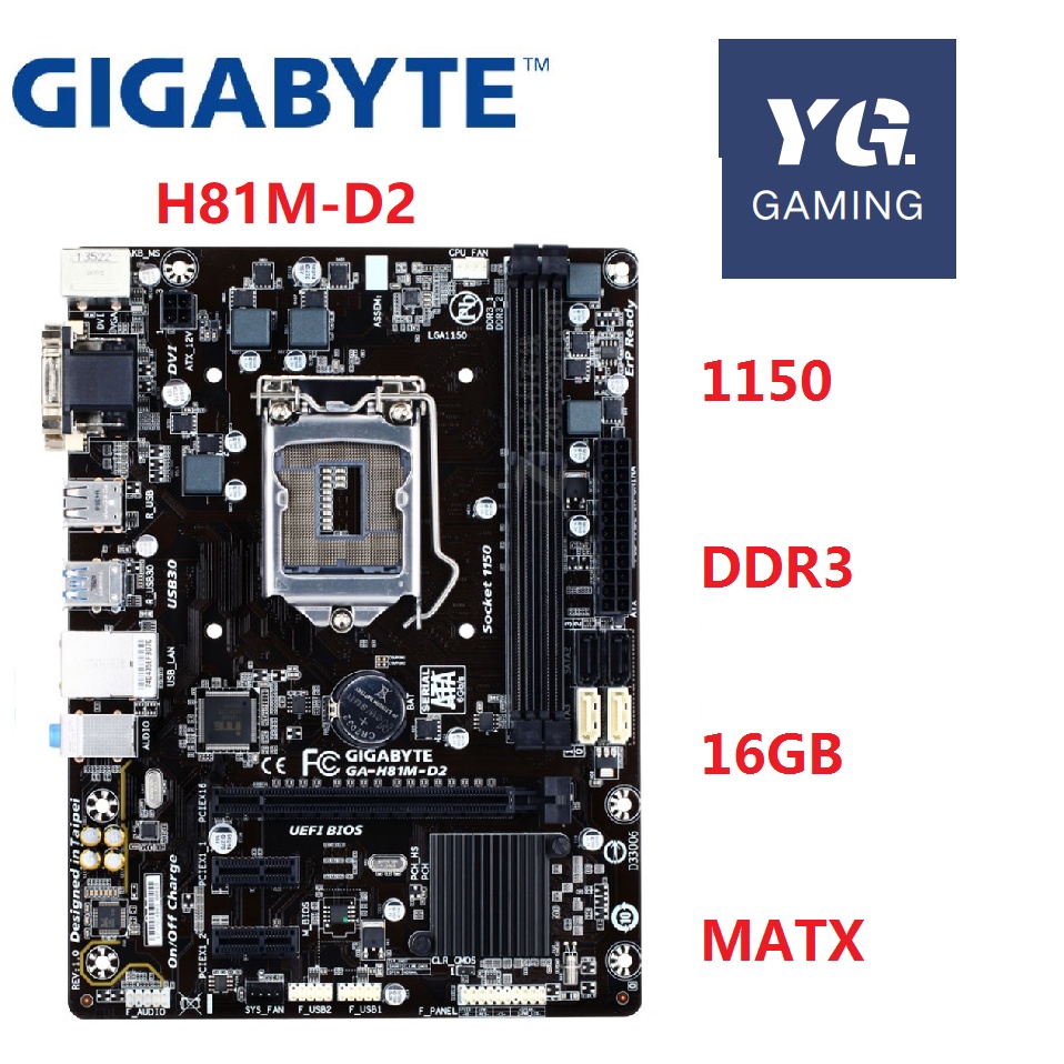 GIGABYTE H81MD2 Desktop Motherboard H81 h81m b85 Socket LGA 1150 UEFI