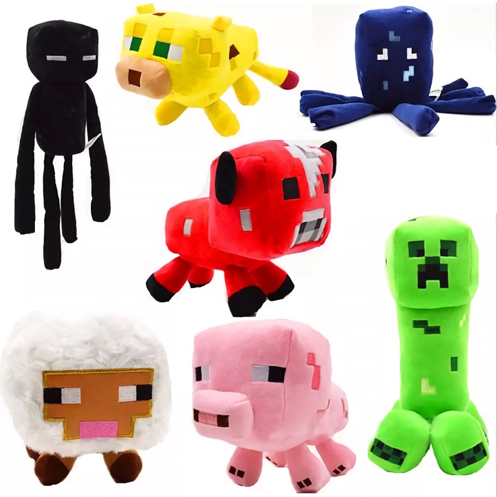 Minecraft Plush Dolls Creeper Enderman Wolf Spider Steve Stuffed Plush ...
