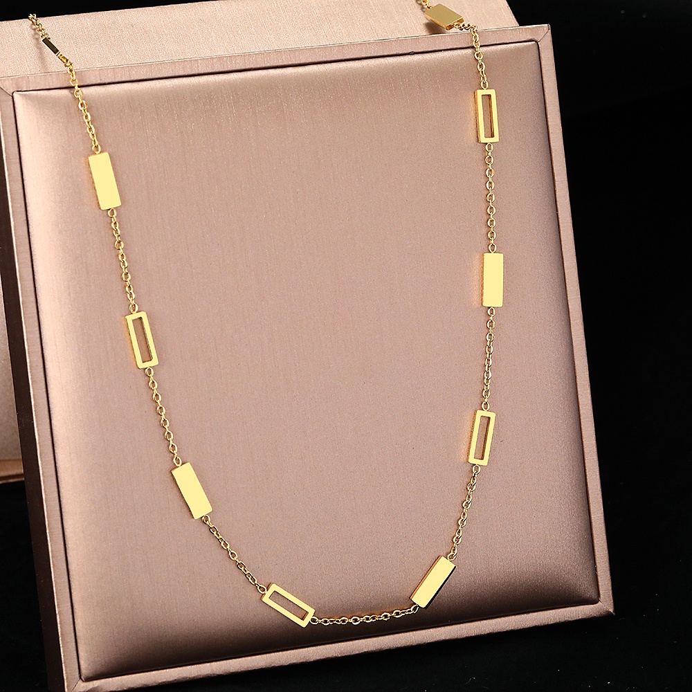 Stainless Steel Necklaces Geometric Rectangle Pendants Minimalist ...