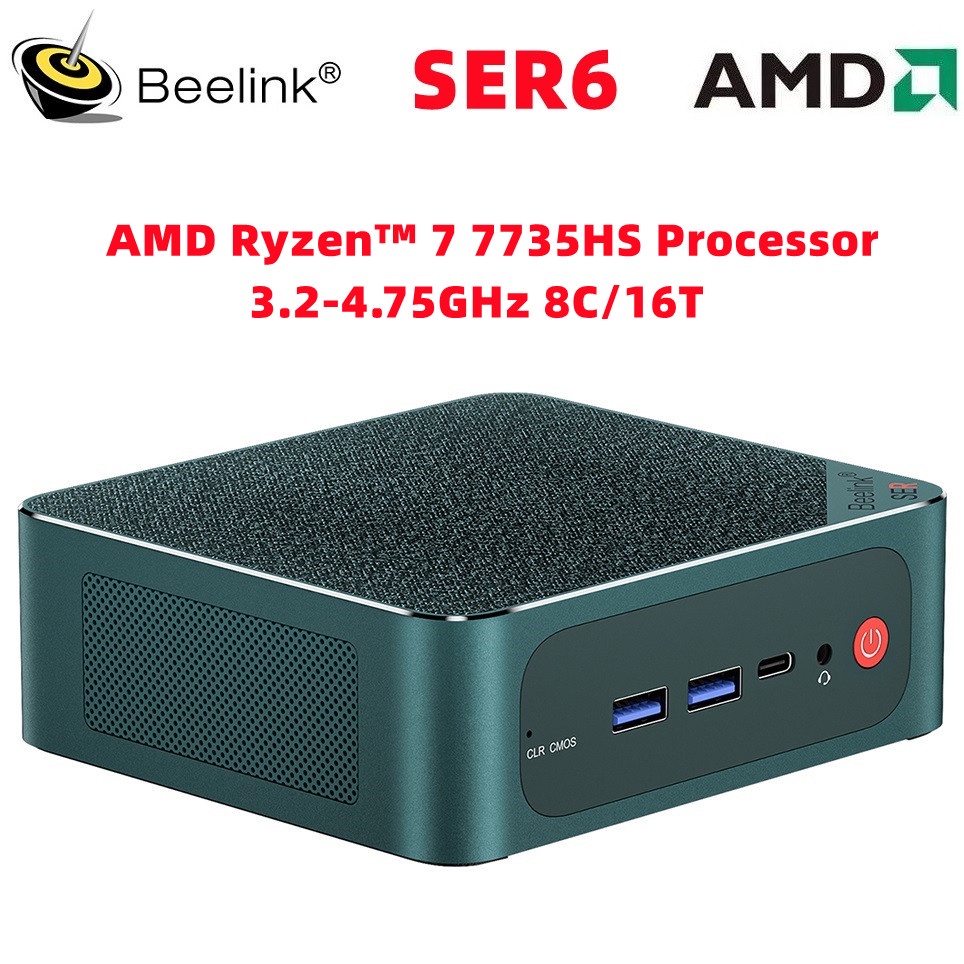 2023 Beelink SER6 Pro VEST AMD Ryzen 7 7735HS 8 Cores 16 Threads Mini ...