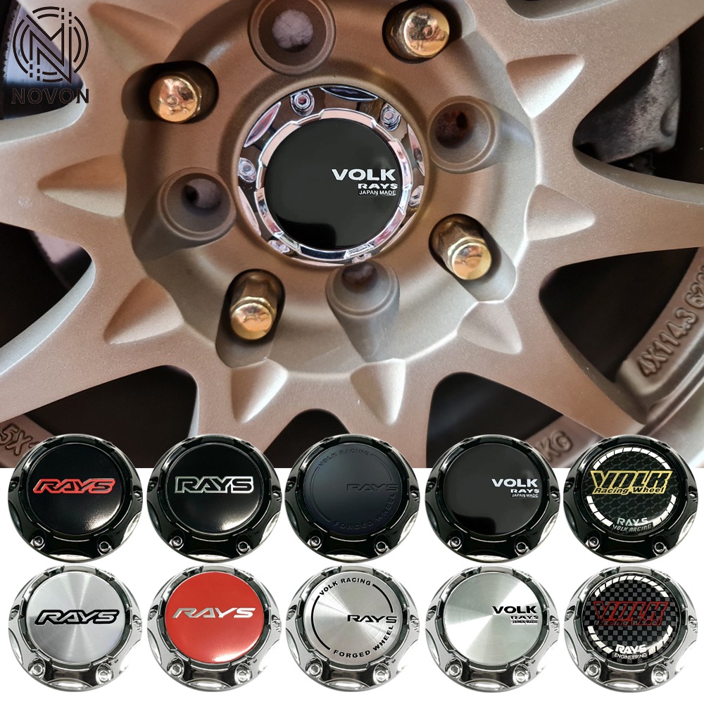 64mm rays racing center hub cap volk emblem wheel hubcaps black ...