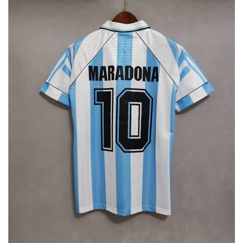 1994 Argentina Top Quality Home Away Retro Soccer Jersey custom T-shirt ...