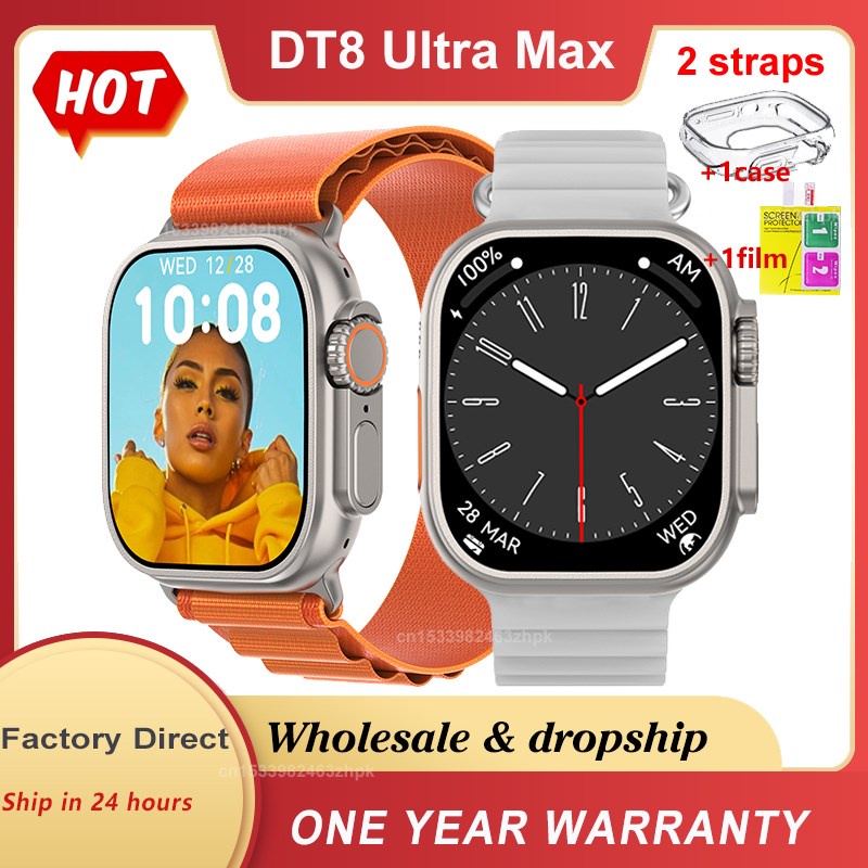 Original DT8 Ultra Max Smart Watch Compass 49MM Series 8 NFC GPS ...