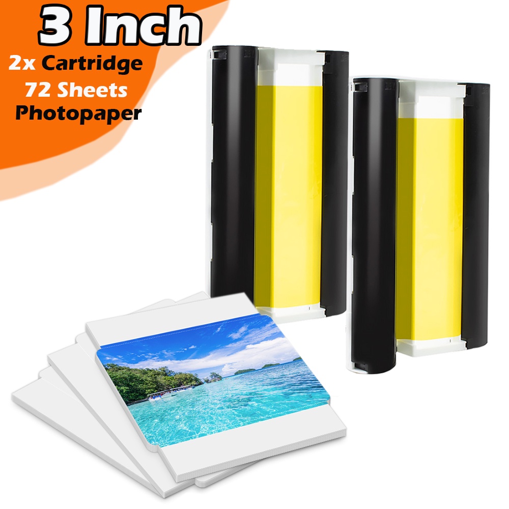 2PCS KC-36IP KC-36 Ink Cartridge Cassette (3 Inch) & 72 SHEETS Photo ...