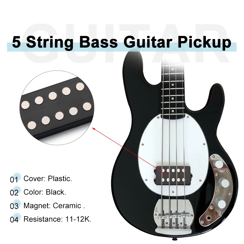 Open Bass Guitar Pickup 5 String Double Coil Humbucker Pickup Ceramic