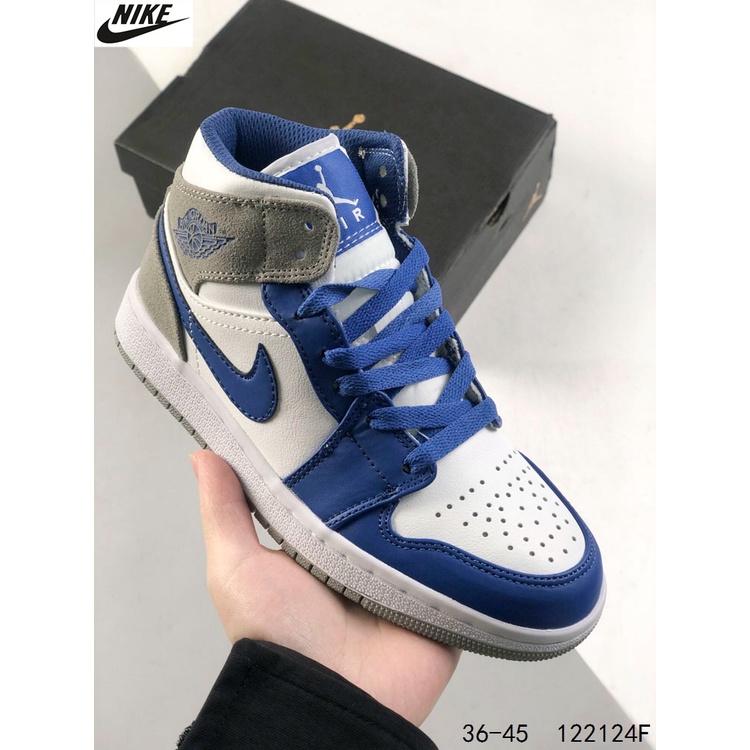 NK Air Jordan 1 MID OG True Blue AJ1 Generation Michael Jordan High Top ...