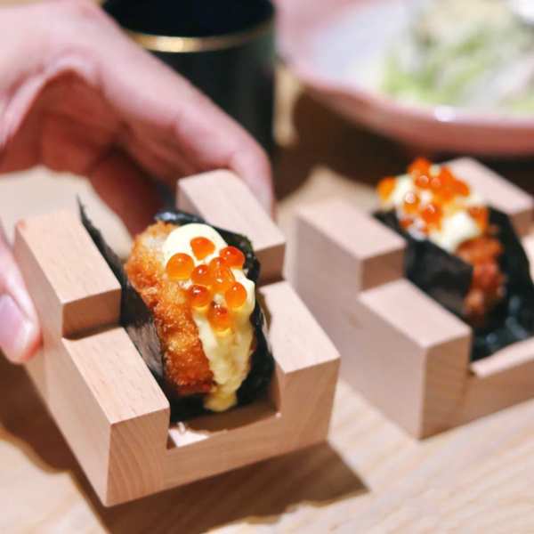 Bamboo Staircase Sushi Rack, Japanese Sushi Display Rack