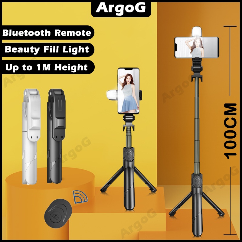 Selfie Stick Tripod With Bluetooth Remote 100cm Phone Stand With Fill