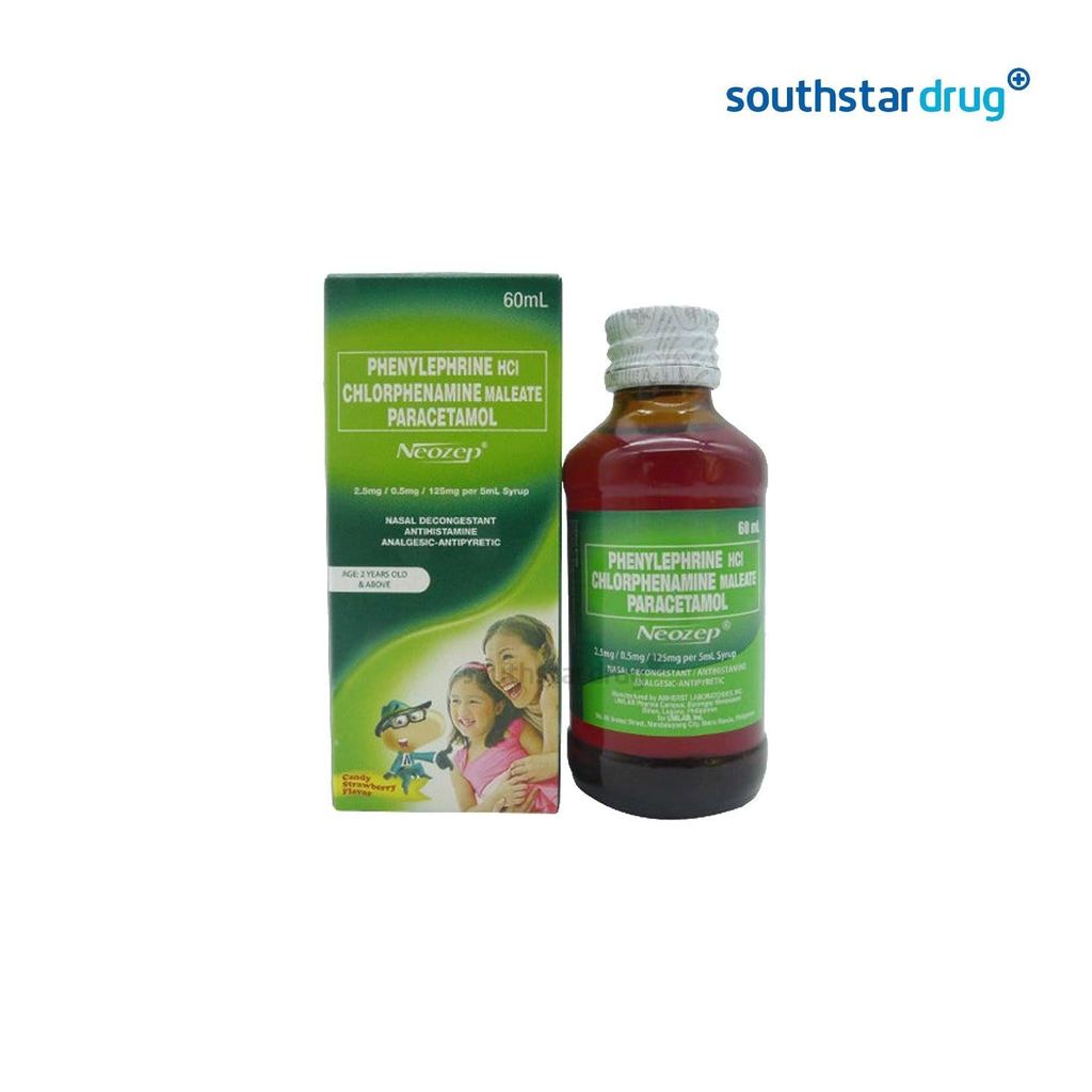 Neozep Syrup 60ml (1 Bottle) Cold & Allergy Comfort Support | Shopee ...