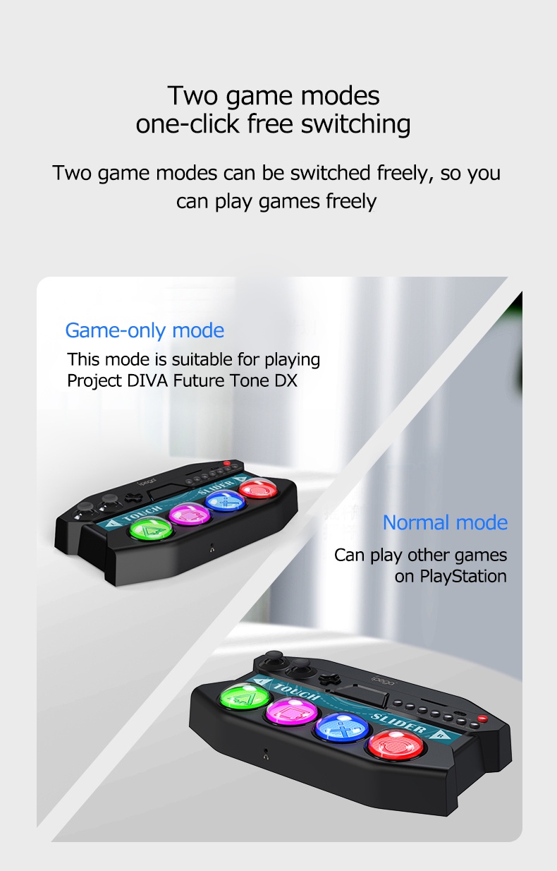 Ipega PG-P4016 PS4 PS5 Game Controller with Touch Bar LED Light for ...