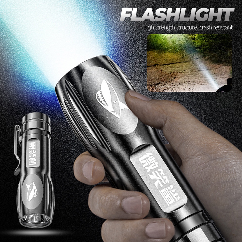 Mini High Power LED Torch Flash light USB Rechargeable Fixed Focus ...