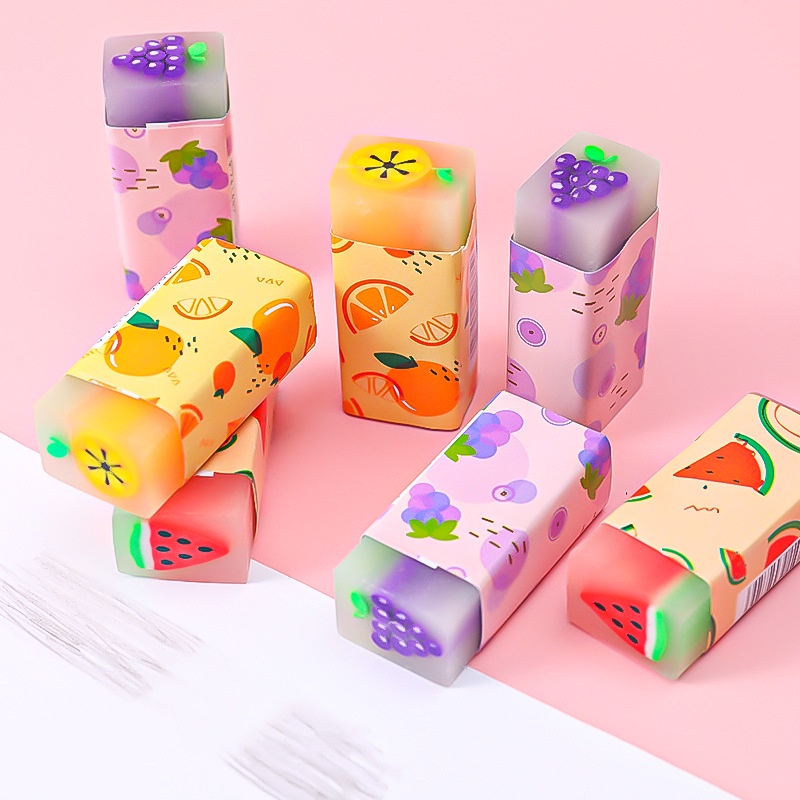 3pcs/pack Cartoon Creative Fruit Eraser Student Exam Pencil Watermelon ...