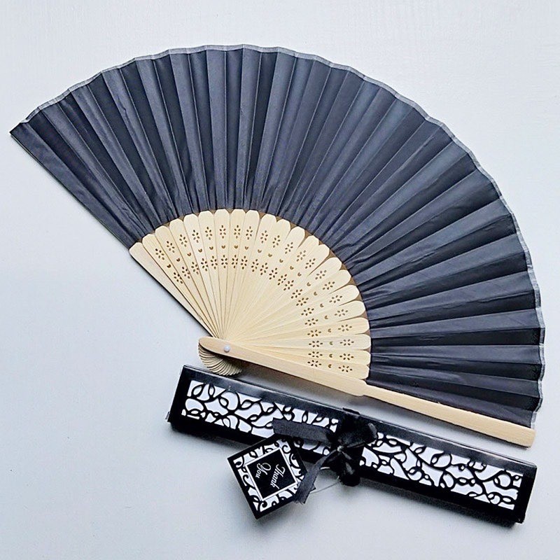 Silk Folding Fan Hand Fan with Decorative Box and Ribbon (Customize Not ...