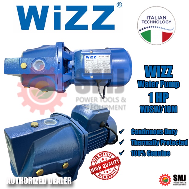 Wizz Jet Water Pump 1HP 1.5HP Shallow Self Priming 2HP Convertible