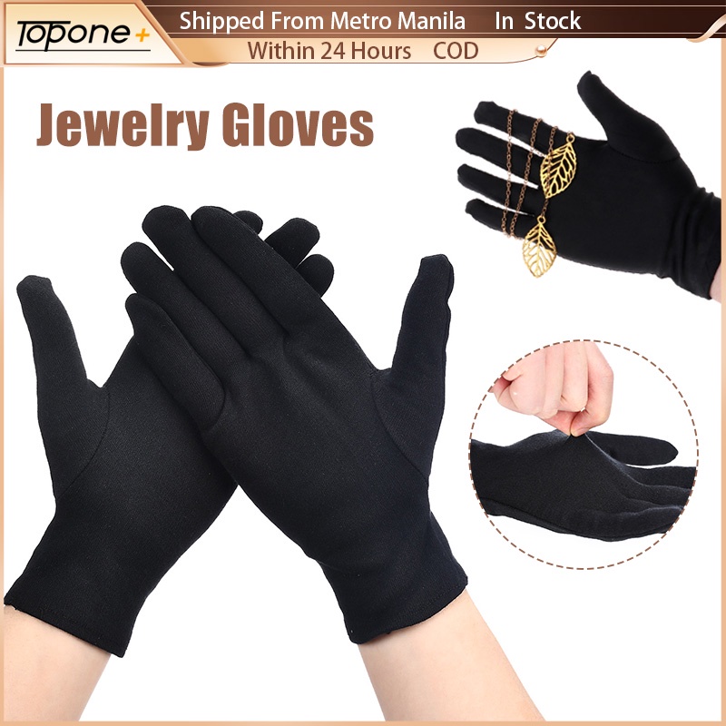 Black Jewelry Gloves Etiquette Gloves For Coin Watch Jewelry Silver