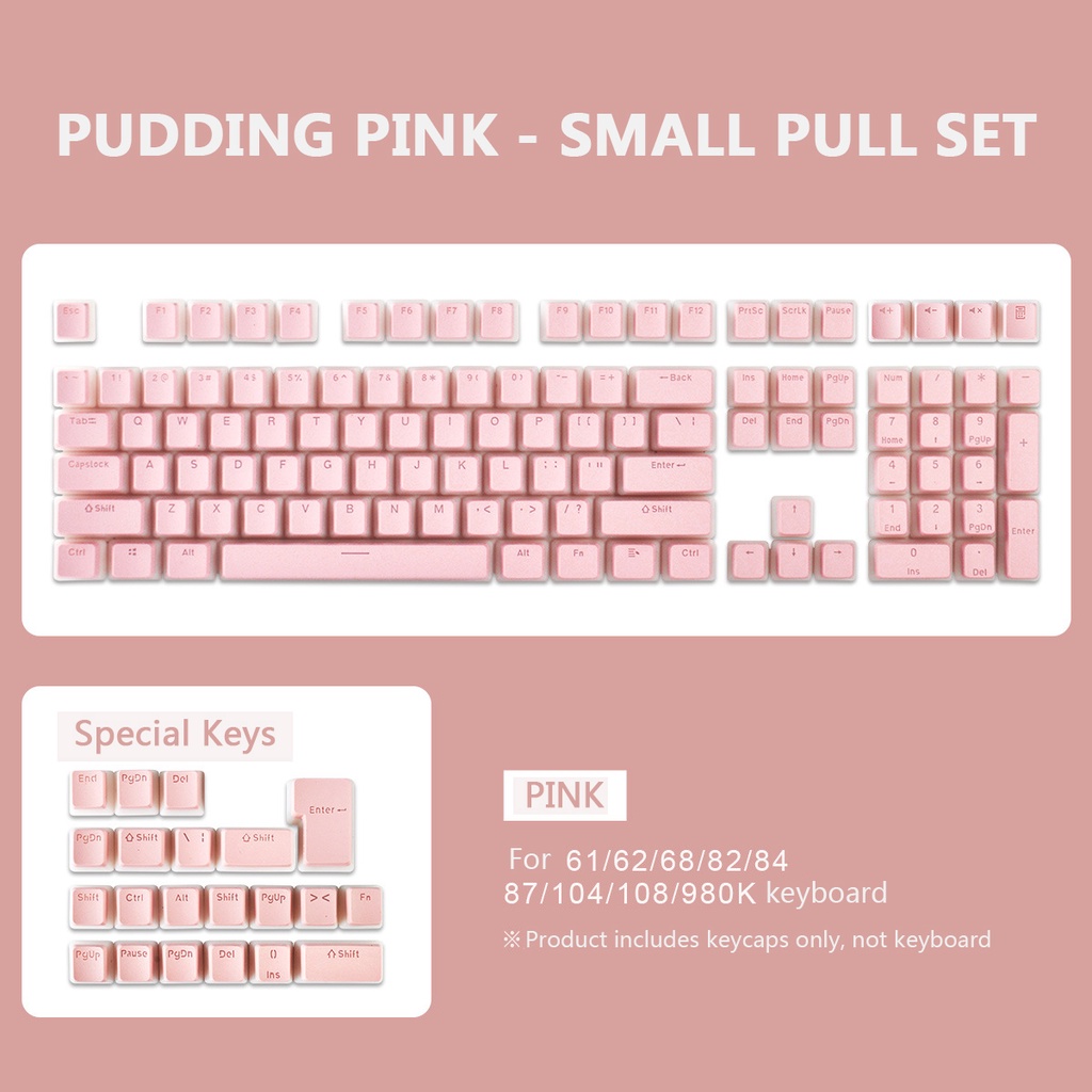 RK ROYAL KLUDGE 129 Key General Pudding Pbt Keycaps Two-Color Injection ...