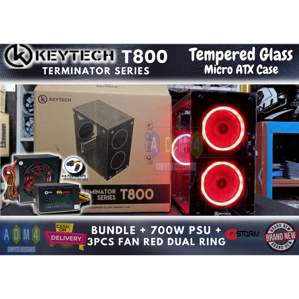 KEYTECH T800 MINI CASE TEMEPERED GLASS, MICRO ATX | Shopee Philippines