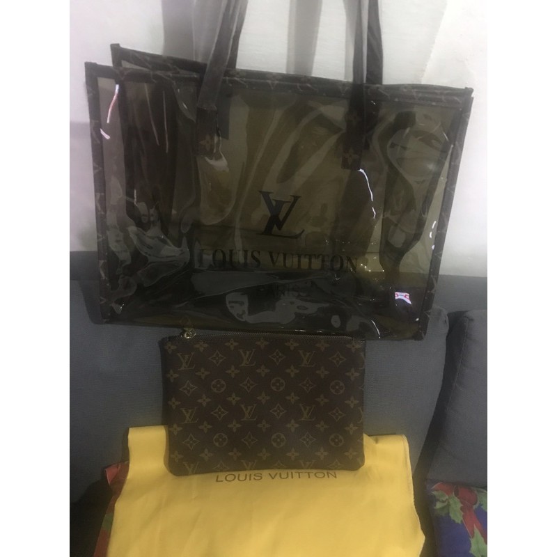 limited LV clear tote bag, Luxury, Bags & Wallets on Carousell