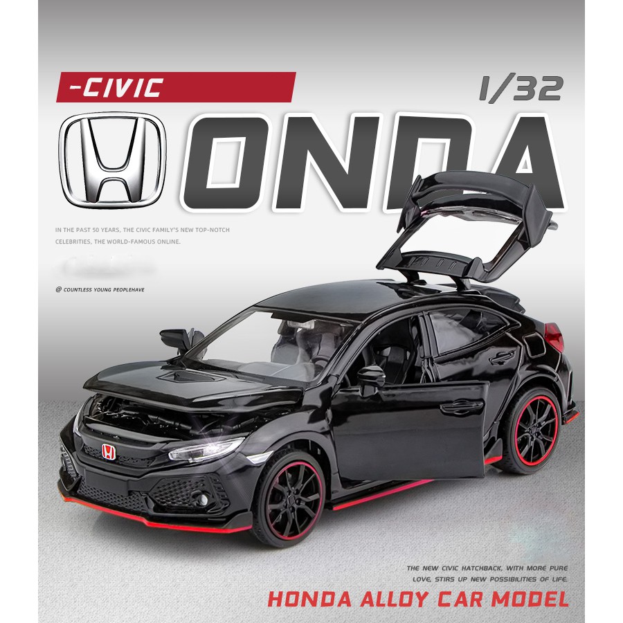 RMZ CITY 1:32 Honda Civic TYPE R Car Models Alloy Diecast Toy Vehicle ...