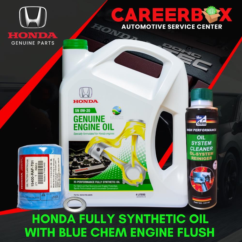 Honda Fully Synthetic Engine Oil 4Liters SN0W20 w/ Oil filter, Drain