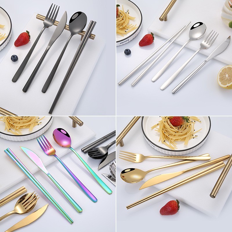 5in1 Cutlery Set 304 Stainless Steel Dinner Set Spoon Fork knife and ...