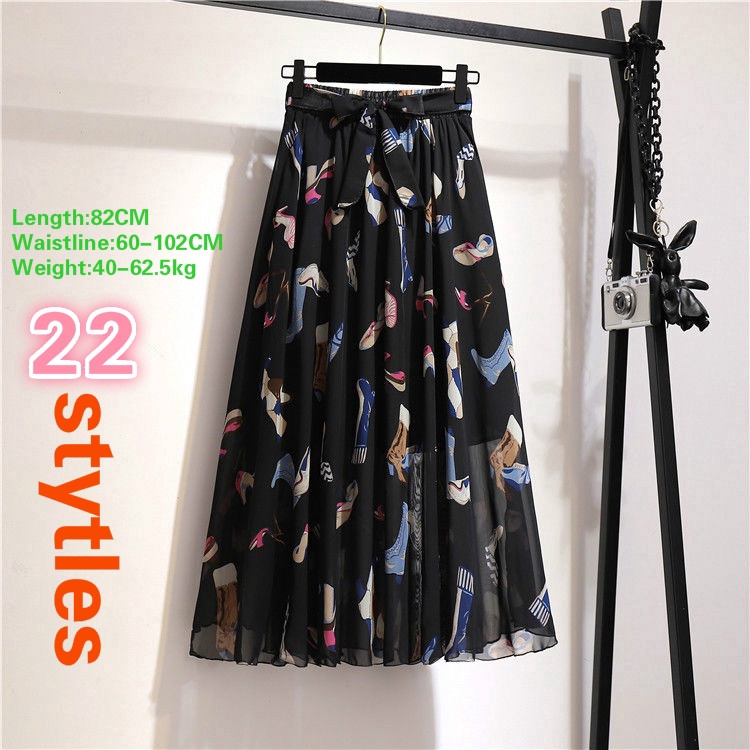 Fashion Chiffon floral women's maxi skirt spring and summer female