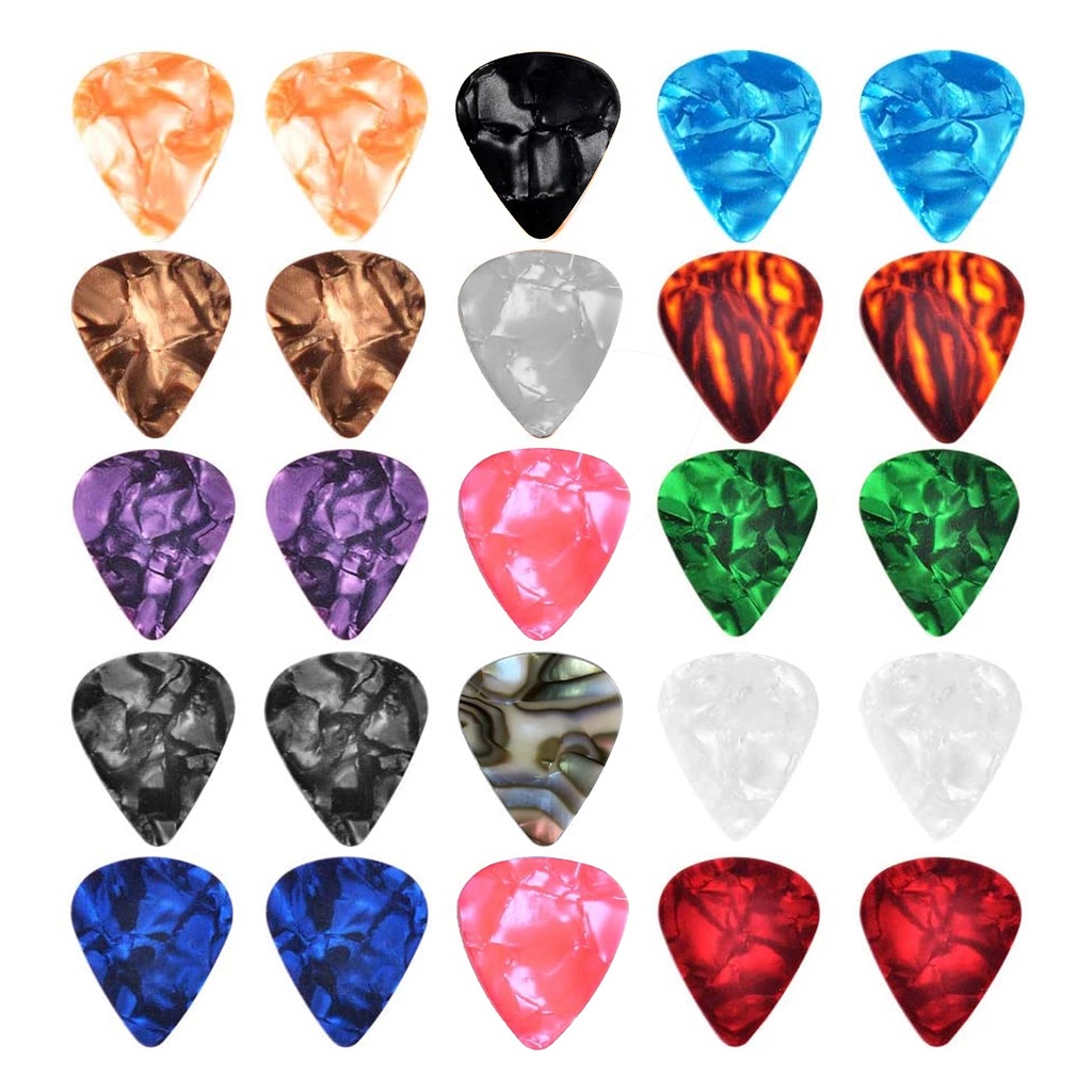 25 pcs Guitar Picks Set - 0.71mm Celluloid Pick Medium | Shopee Philippines