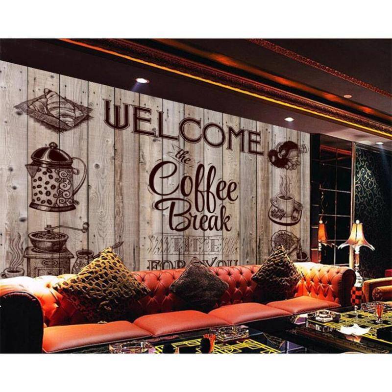 Custom Coffee Murals Brick Wall 3d Photo Wallpaper for Restaurant