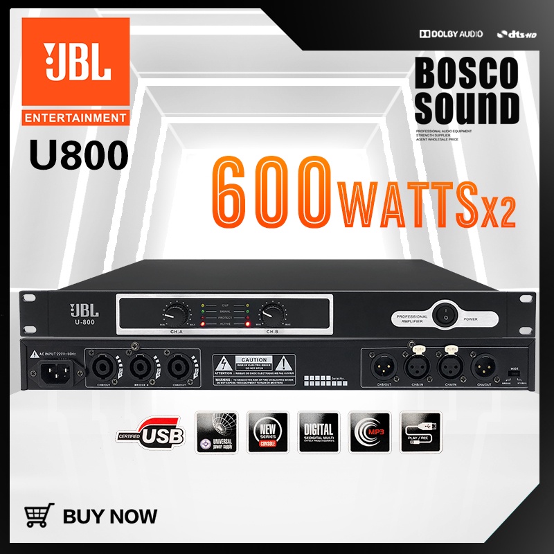 JBL Amplifier U800 Two 2 Channel Professional Digital Power Amplifier