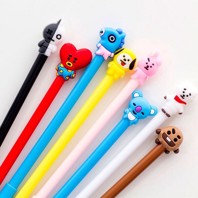 Kpop BTS BT21 ARMY Cartoon Pen Black Gel Cute Scented | Shopee Philippines