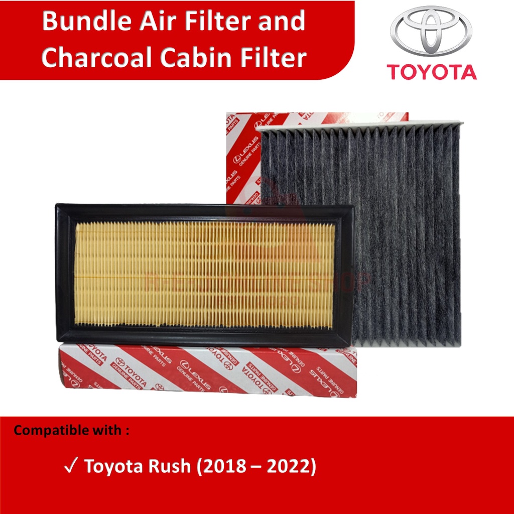 Bundle Air Filter and Charcoal Cabin Filter for Toyota Rush (2018 ...