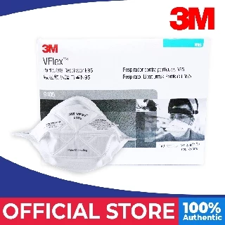 3M 9105 Vflex Disposable Respirator N95 Face Mask, Non Woven Fabric, 3 Panel Flat Fold, Elastic Headband, Anti Air Pollution Respirator (Pack Of 50 - Foto 5