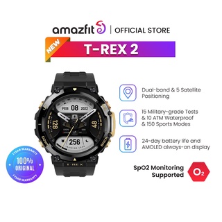 Amazfit T-Rex 2 Rugged Outdoor GPS Smartwatch Dual-band & 5 Satellite  Positioning