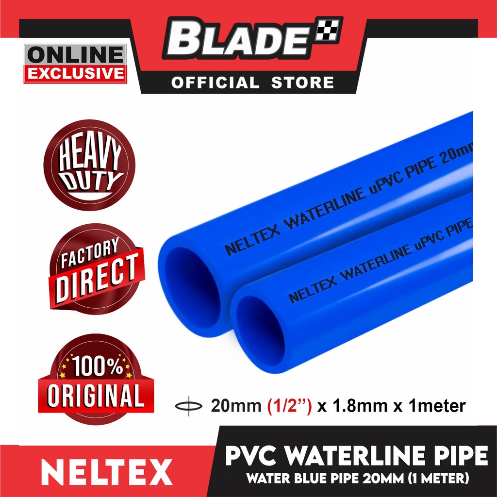 Neltex PVC Pipe Waterline (Blue) 20mm x 1meter Blue Pipe Shopee