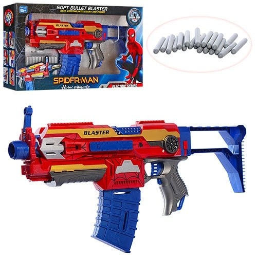 2 styles Fun Spider Man Soft Bullet Guns Toy Kids Bursts of Gun Toy ...