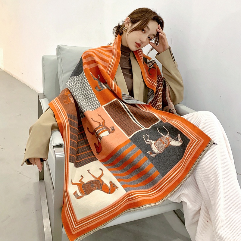 Jane deiune Women's Luxury Print Winter Scarf