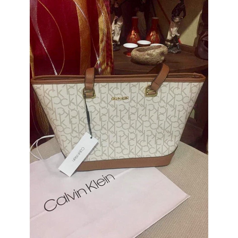 Calvin Klein Mercy Monogram Logo Tote Bag Shopee Philippines