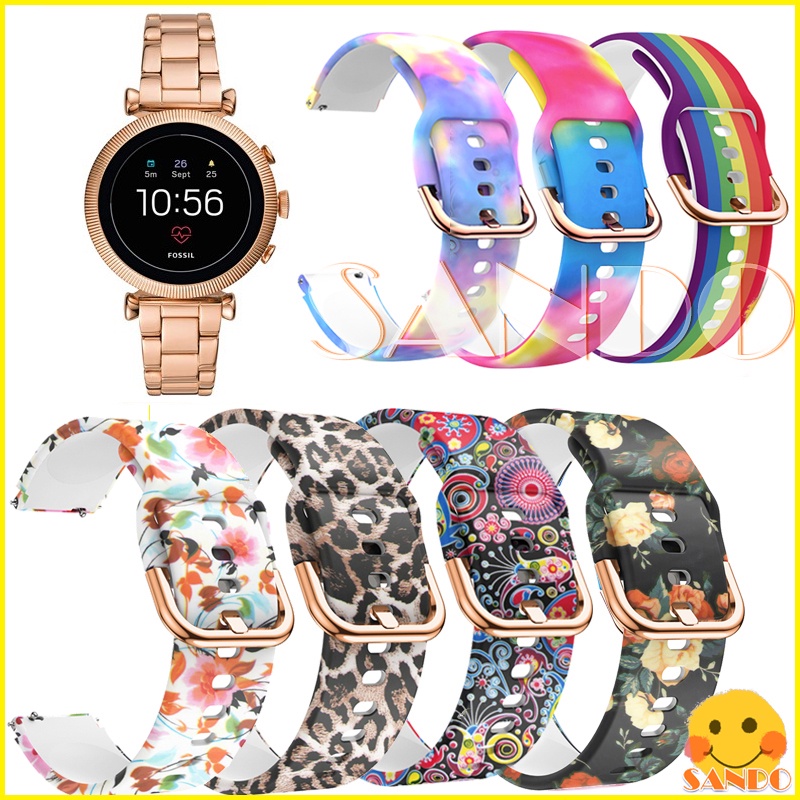 Fossil Women s Gen 4 Q Venture HR Gen 4 Sport Q Venture Gen 3 Q Tailor smart watch soft silicone strap smartwatch replacement strap floral print band straps accessories Shopee Philippines