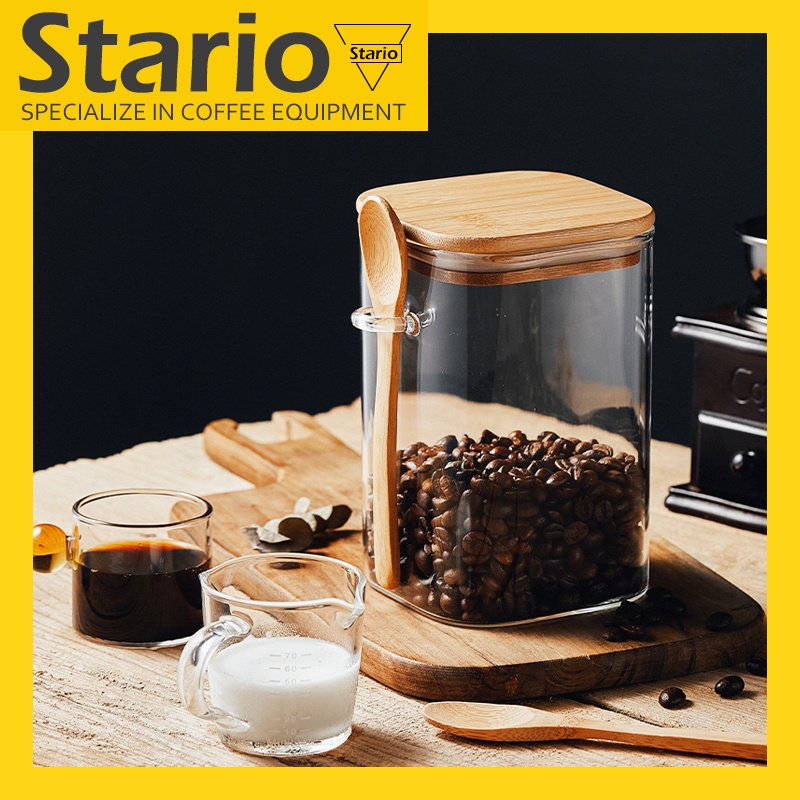 Stario Glass Bottle Coffee Bean Condiment Jar Good sealing Shopee