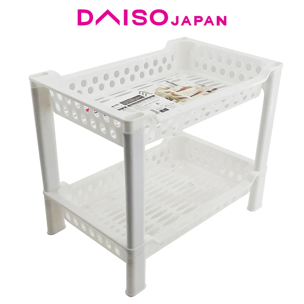 Daiso Small 2tier Storage White Rack Shopee Philippines